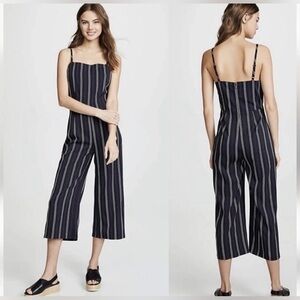 Cupcakes and Cashmere Womens Navy Green Striped Jumpsuit Size 2 NWT